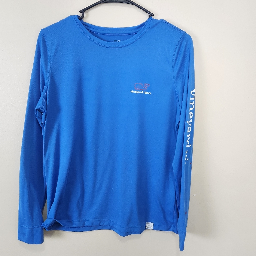 Vineyard Vines Size 16 Blue Cotton Long Sleeve size Medium